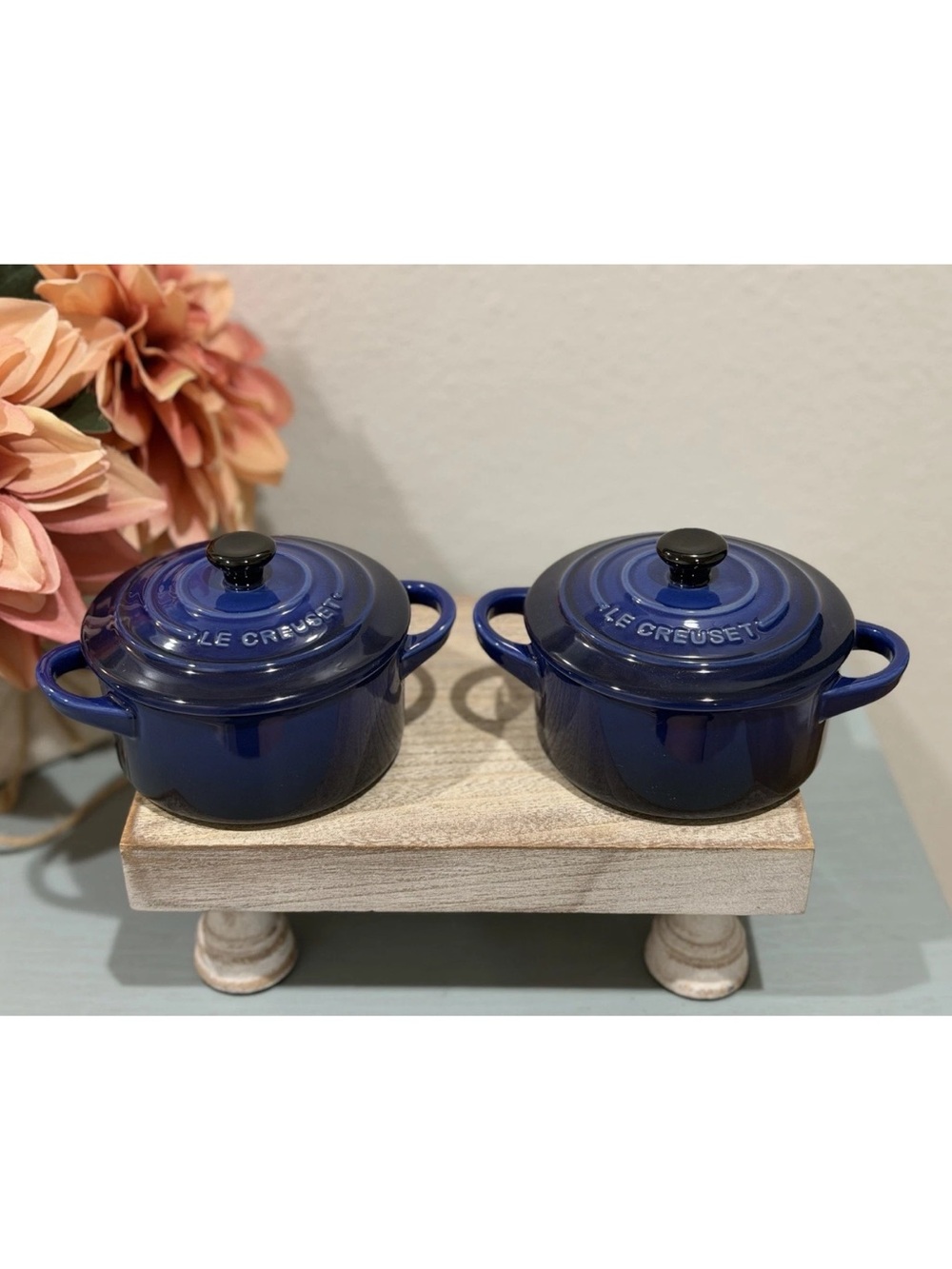 Le Creuset Mini Cocotte 10cm Indigo
Blue Ramekin Mini Round w/ Lid Set Of 2